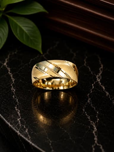 Işıltı Yolu 14 Ayar Yeşil Altın Alyans 6 mm — 17 Numara