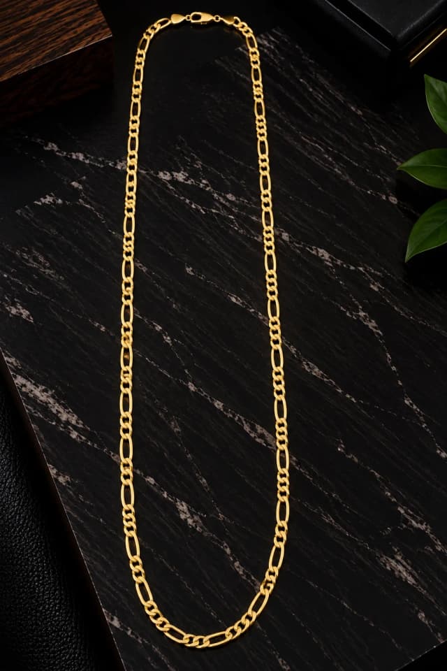 Figaro Zincir Unisex 14 Ayar Yeşil Altın