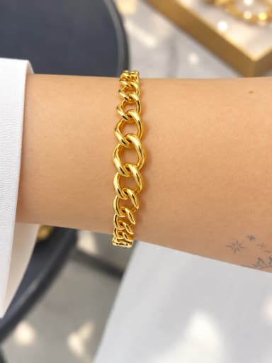 Güneş Diski 14 Ayar Kırmızı Altın Bileklik — 19 cm