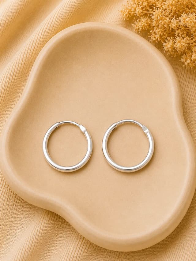 Minimalist Çember Formlu 14 Ayar Halka Küpe
