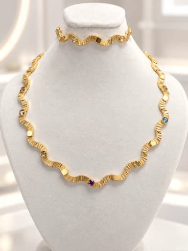 Dalgalı Ritim 18.68 Gram 14 Ayar Yeşil Altın Set